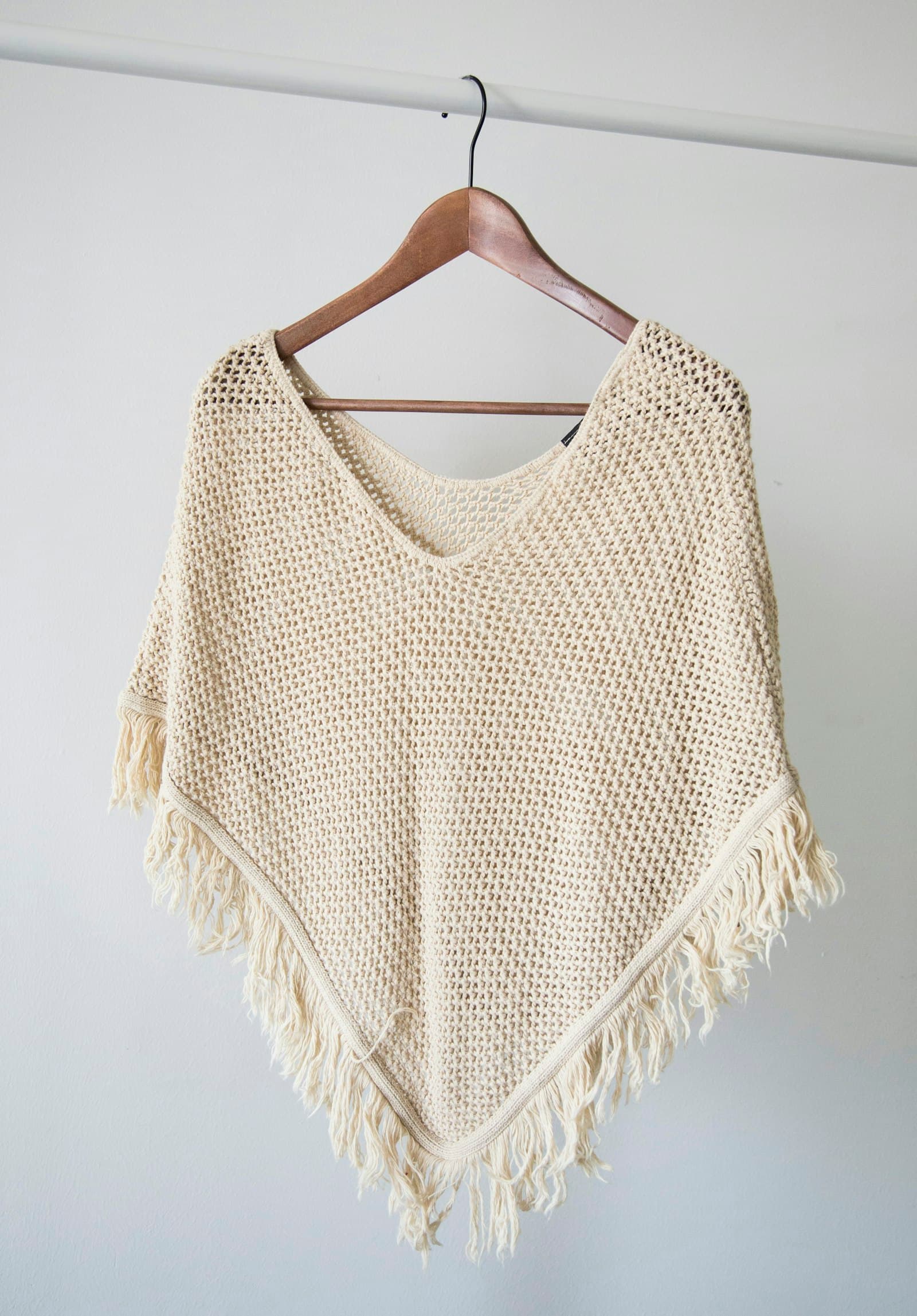 Knit poncho